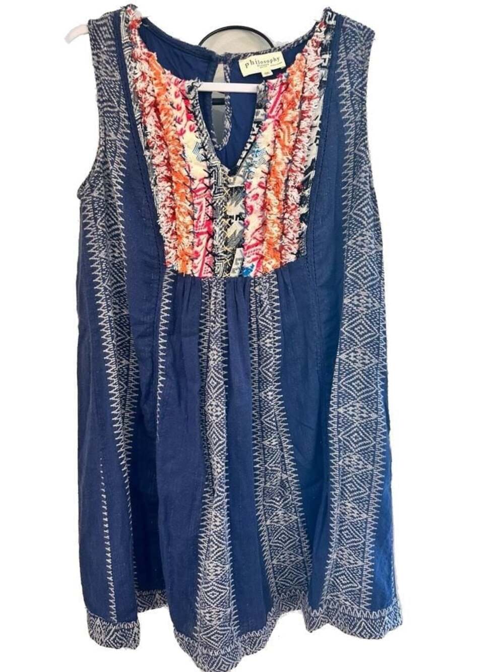 Philosophy Republic Clothing Petite Size PS Sleeveless Embroidered Boho Dress